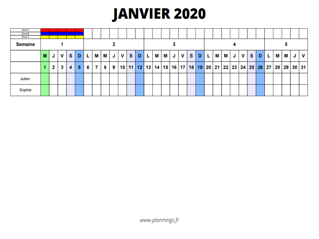 plannings.fr Créer un planning 2024 excel ou pdf en 3 clics